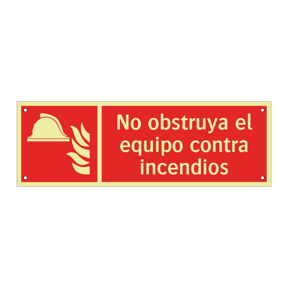 No obstruya el equipo contra incendios