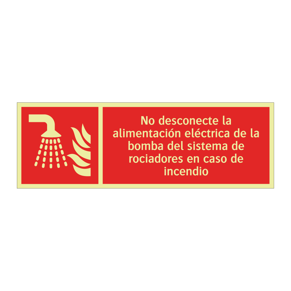 No desconecte la alimentación eléctrica de la bomba del sistema de rociadores en caso de incendio