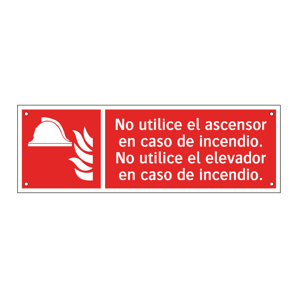No utilice el ascensor en caso de incendio. No utilice el elevador en caso de incendio.