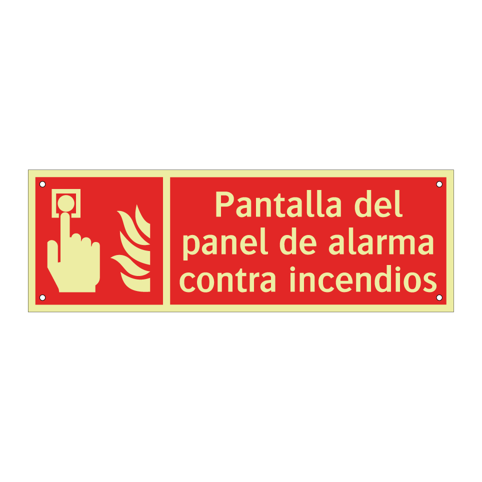 Pantalla del panel de alarma contra incendios