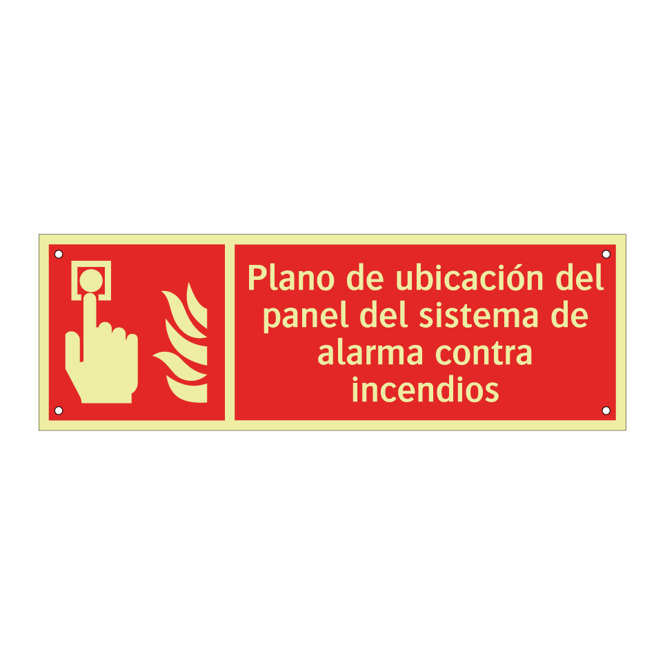 Plano de ubicación del panel del sistema de alarma contra incendios