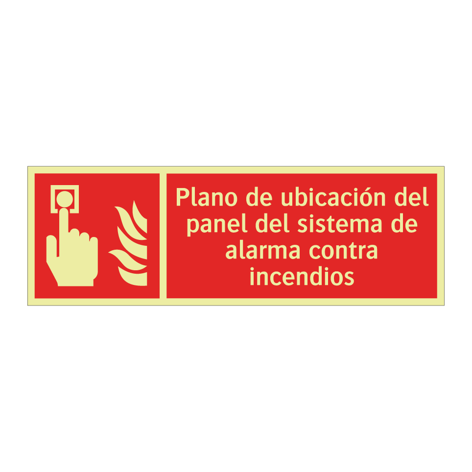 Plano de ubicación del panel del sistema de alarma contra incendios