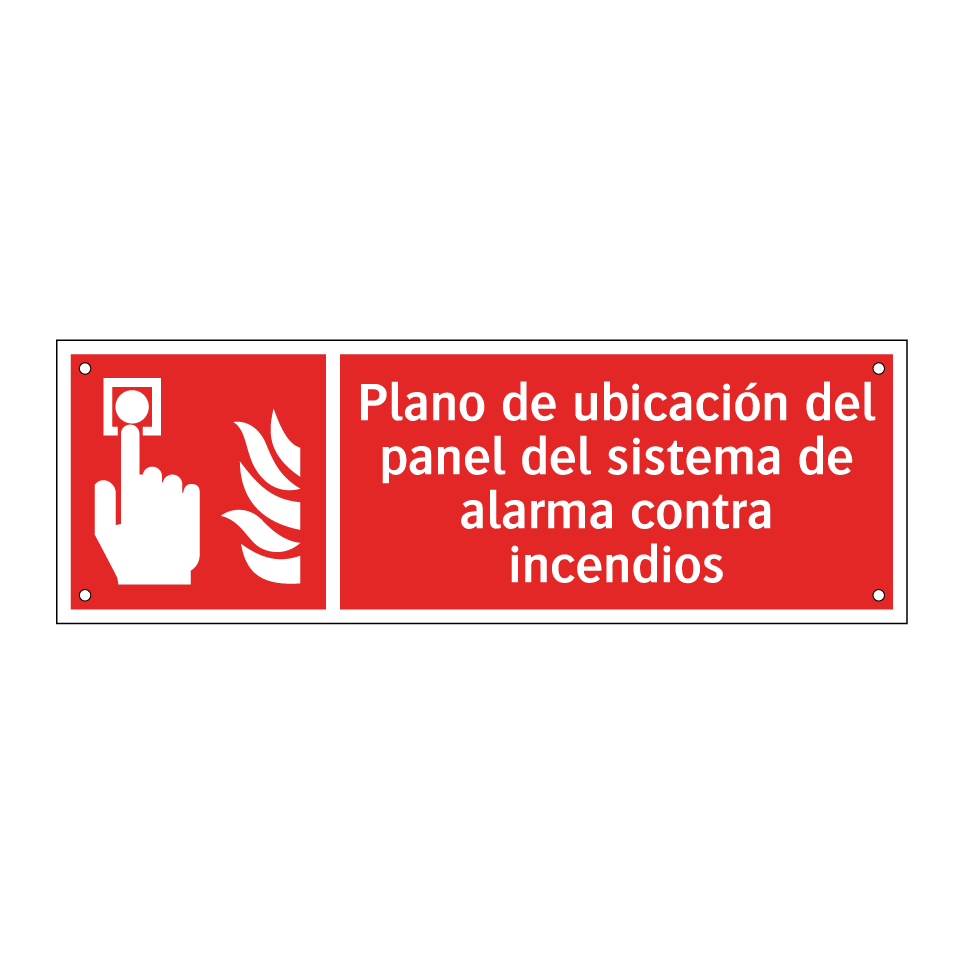 Plano de ubicación del panel del sistema de alarma contra incendios