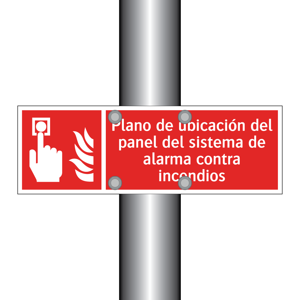 Plano de ubicación del panel del sistema de alarma contra incendios