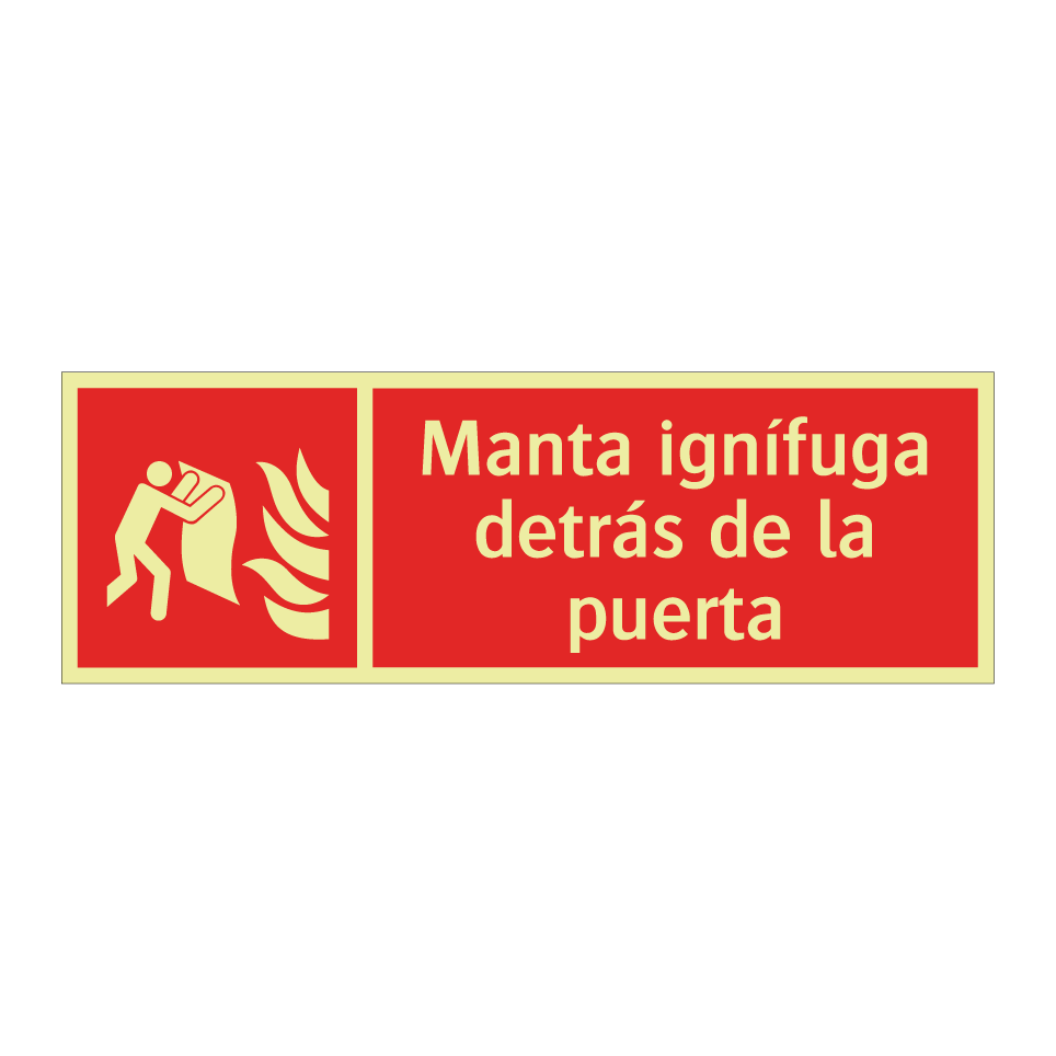 Manta ignífuga detrás de la puerta