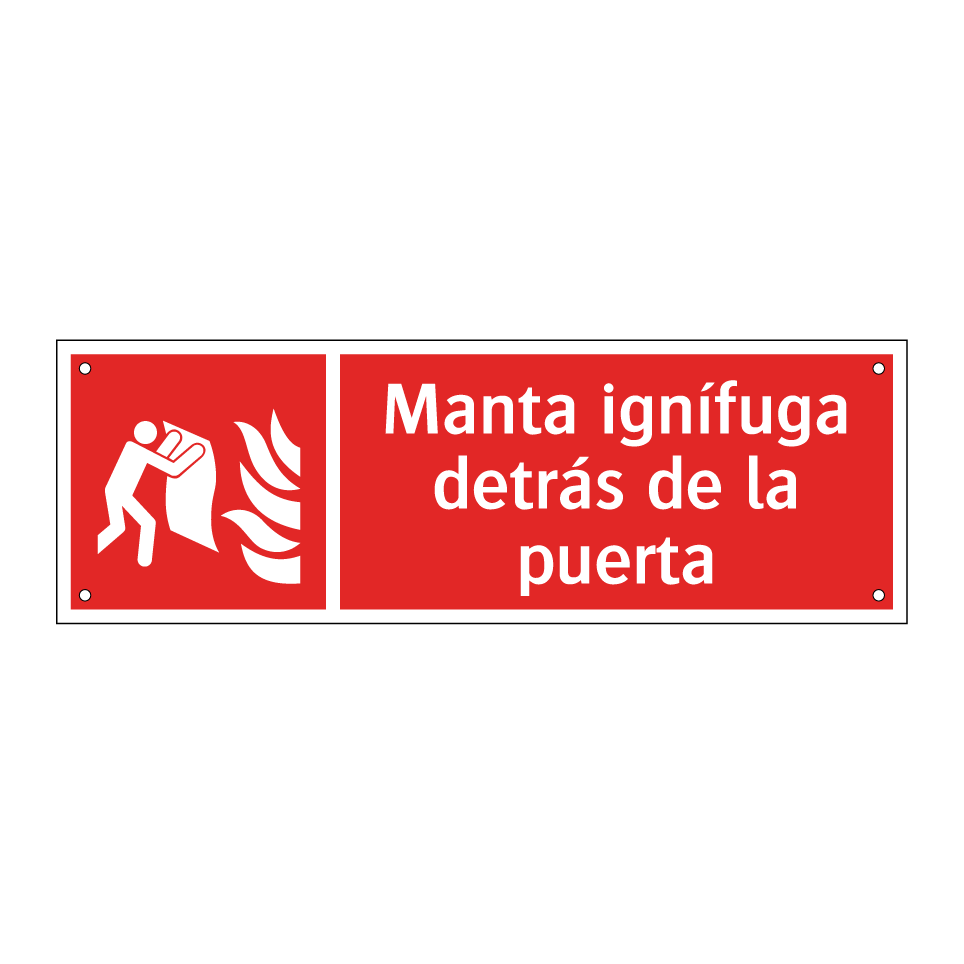 Manta ignífuga detrás de la puerta