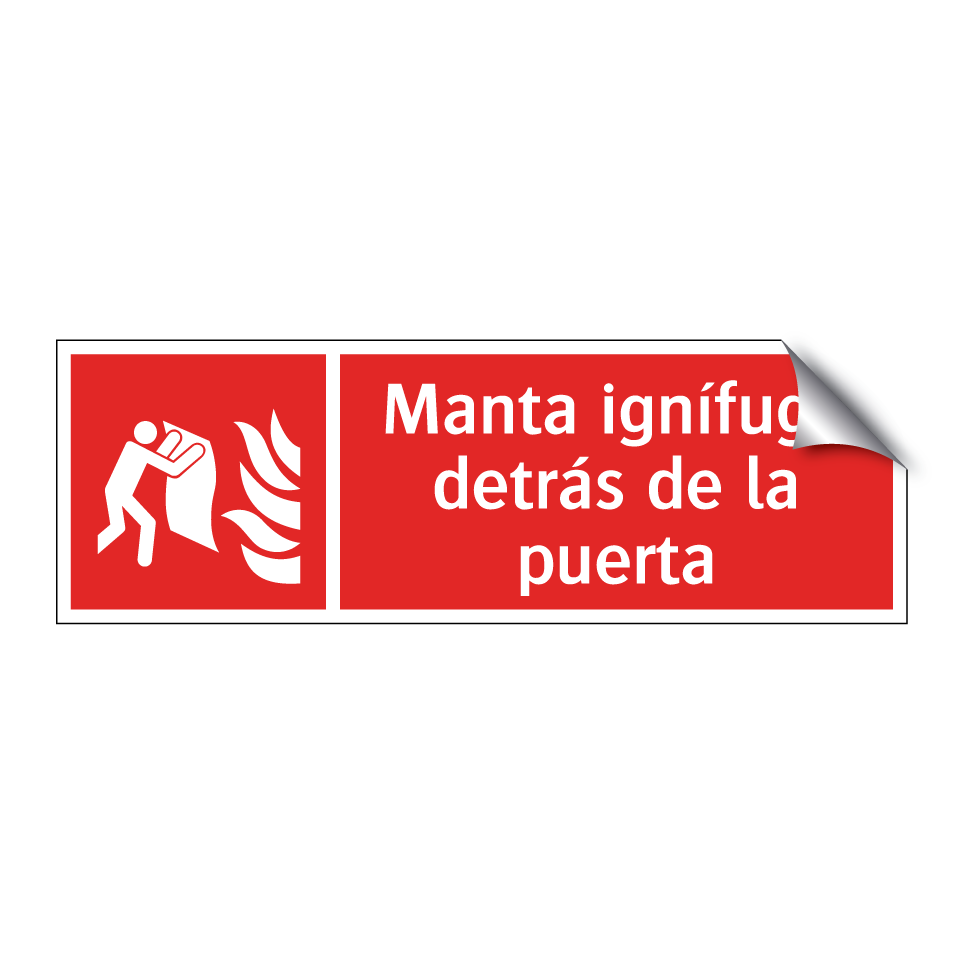 Manta ignífuga detrás de la puerta