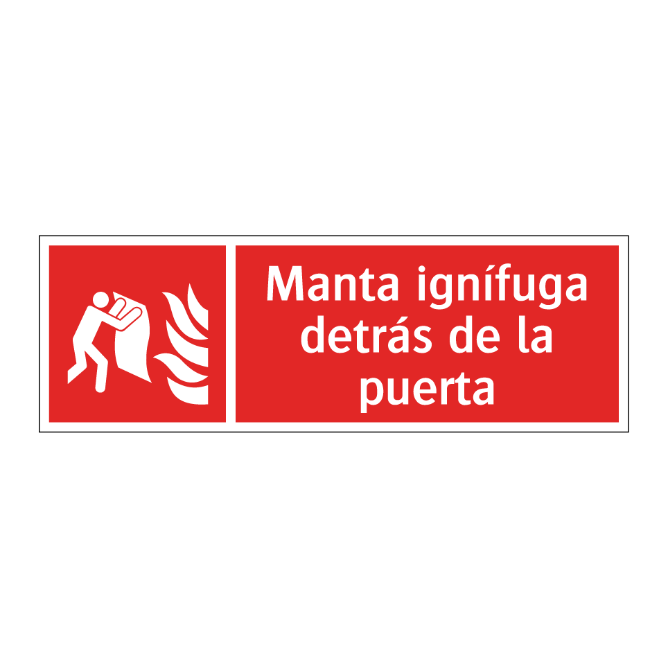 Manta ignífuga detrás de la puerta