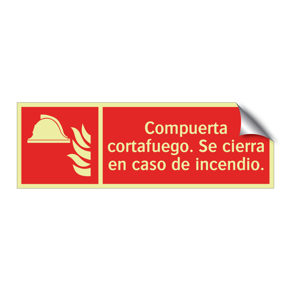 Compuerta cortafuego. Se cierra en caso de incendio.
