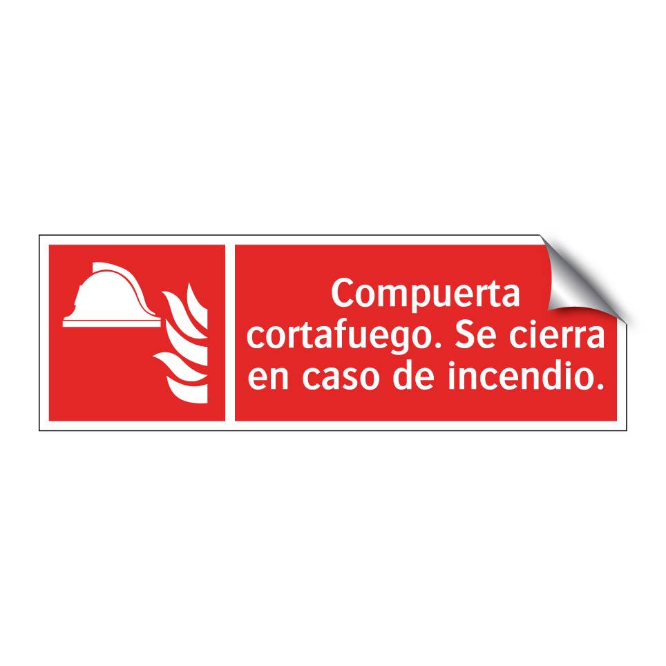 Compuerta cortafuego. Se cierra en caso de incendio.