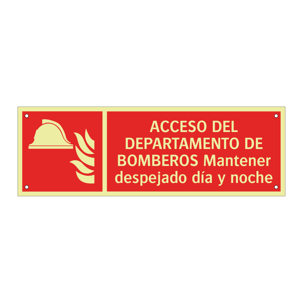 ACCESO DEL DEPARTAMENTO DE BOMBEROS Mantener despejado día y noche