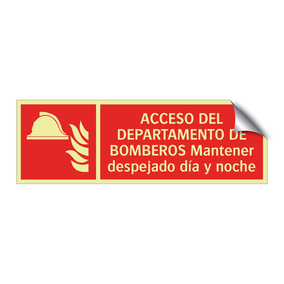 ACCESO DEL DEPARTAMENTO DE BOMBEROS Mantener despejado día y noche
