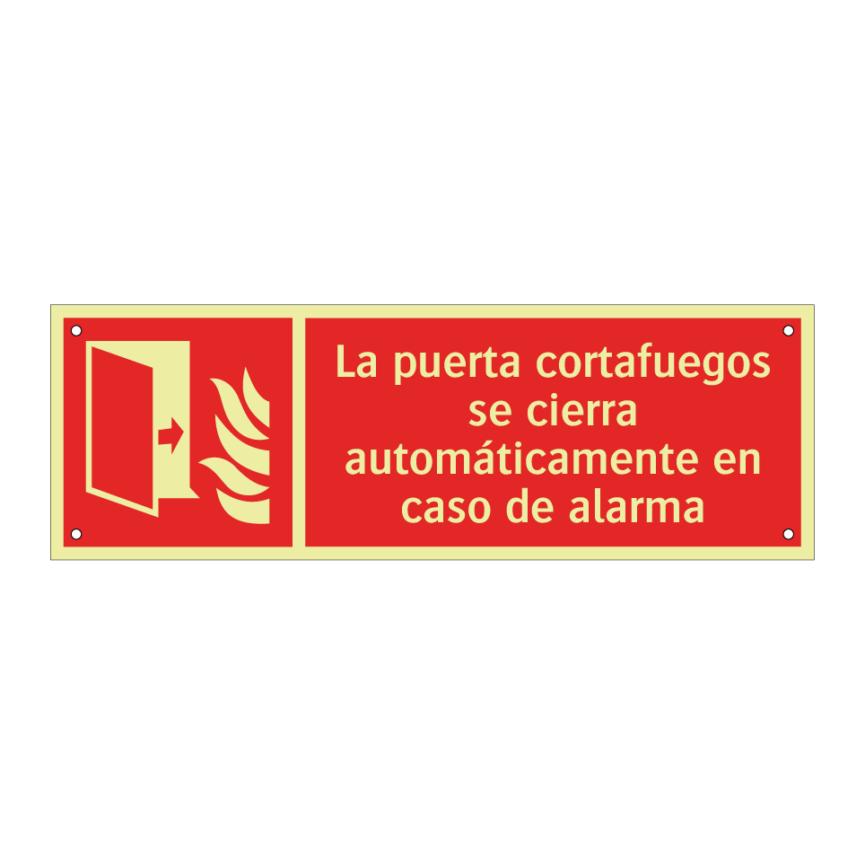 La puerta cortafuegos se cierra automáticamente en caso de alarma