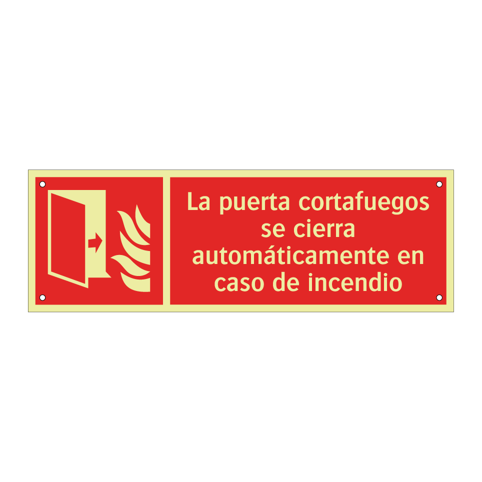 La puerta cortafuegos se cierra automáticamente en caso de incendio