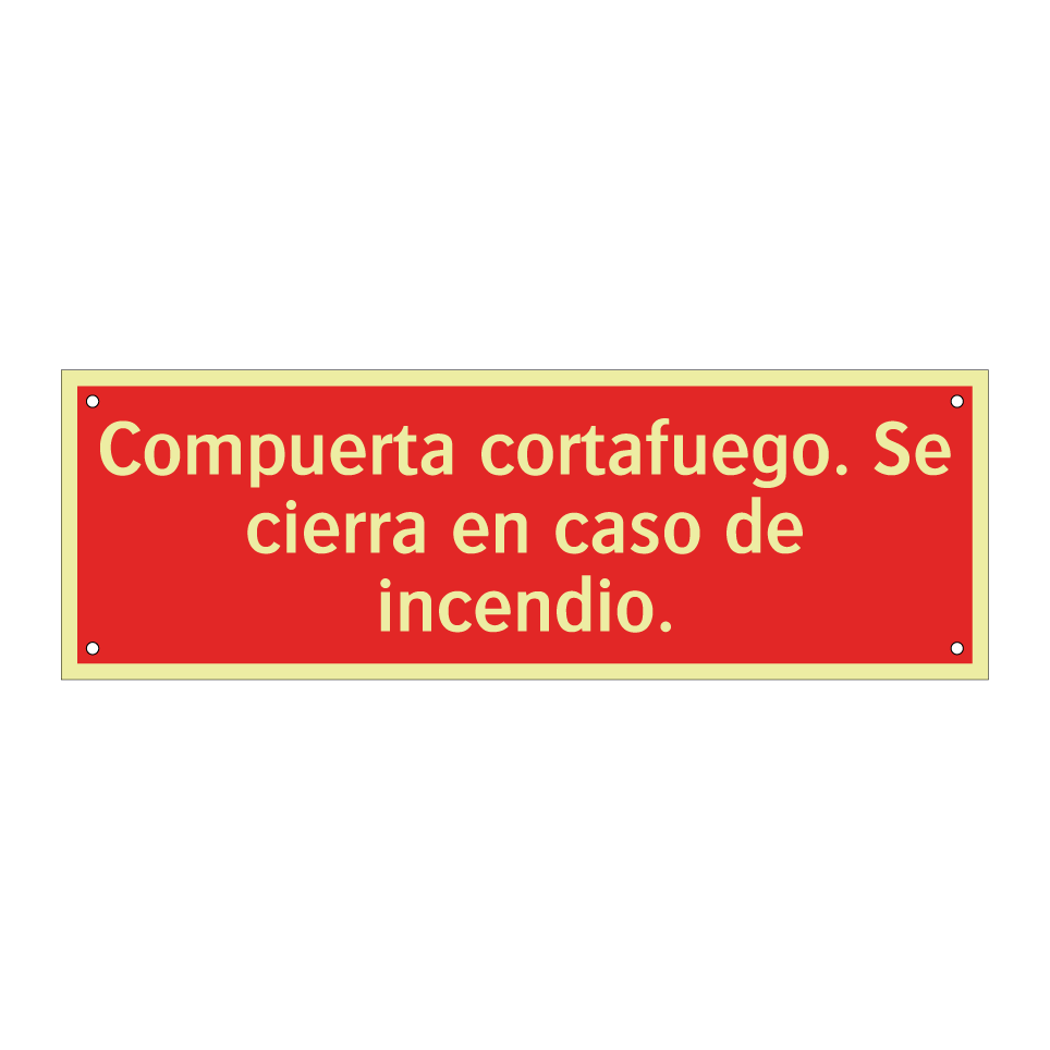 Compuerta cortafuego. Se cierra en caso de incendio.