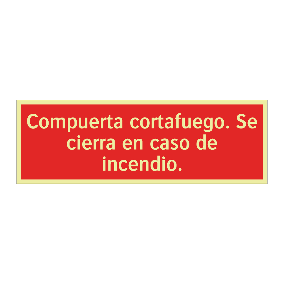 Compuerta cortafuego. Se cierra en caso de incendio.
