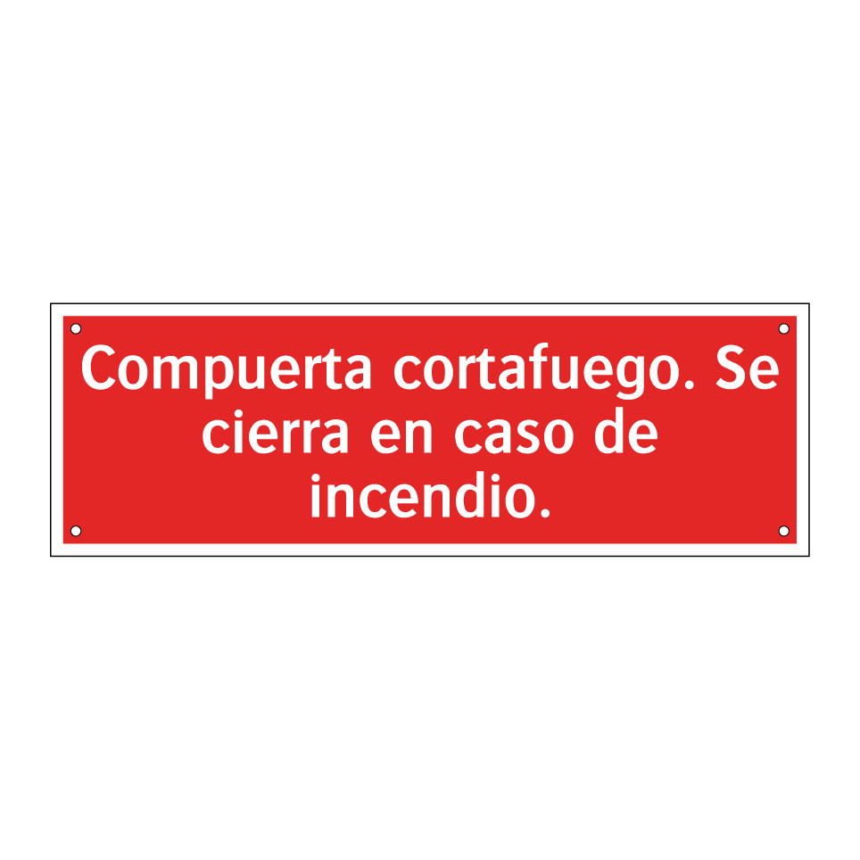 Compuerta cortafuego. Se cierra en caso de incendio.