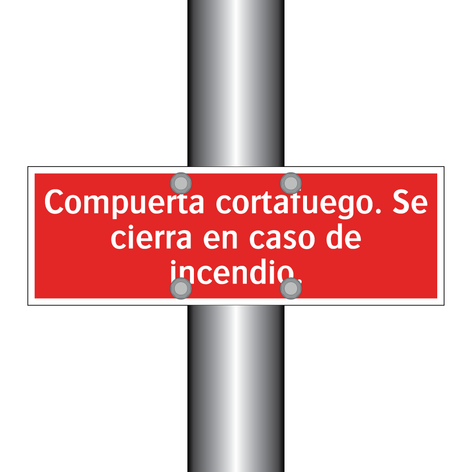 Compuerta cortafuego. Se cierra en caso de incendio.