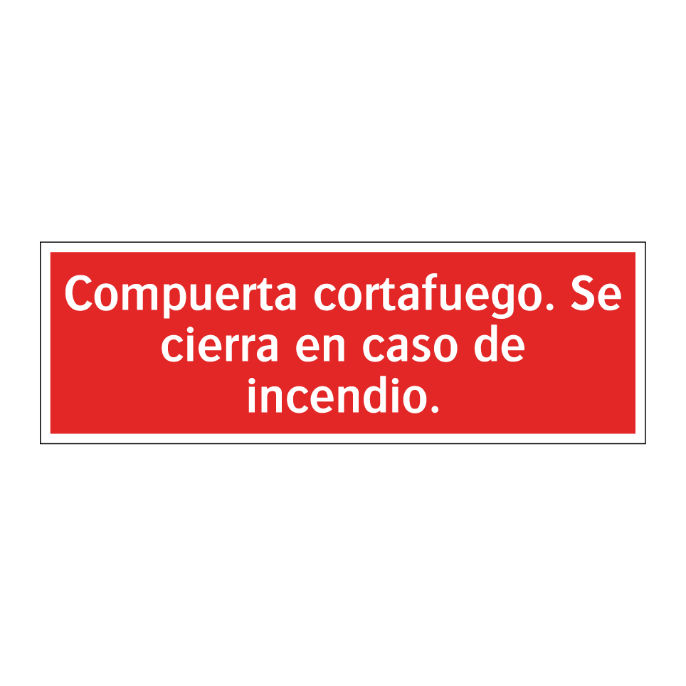 Compuerta cortafuego. Se cierra en caso de incendio.