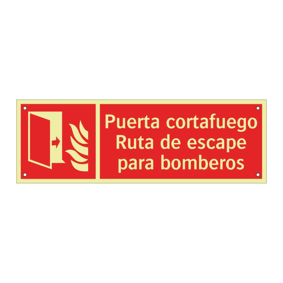 Puerta cortafuego Ruta de escape para bomberos