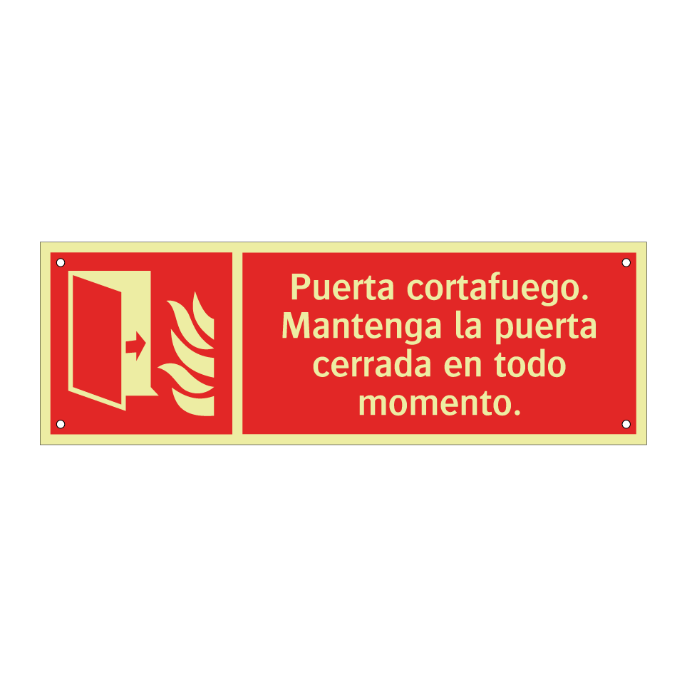 Puerta cortafuego. Mantenga la puerta cerrada en todo momento.