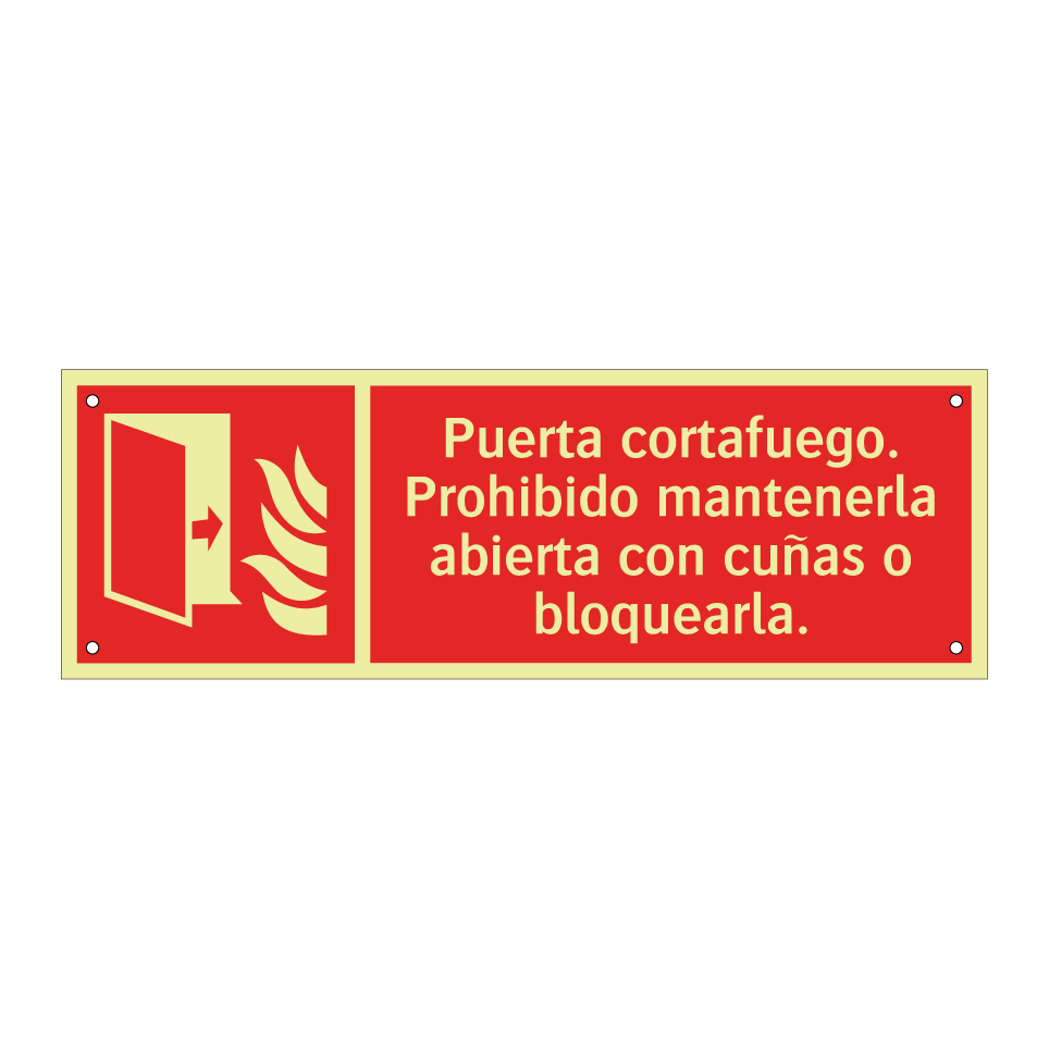 Puerta cortafuego. Prohibido mantenerla abierta con cuñas o bloquearla.