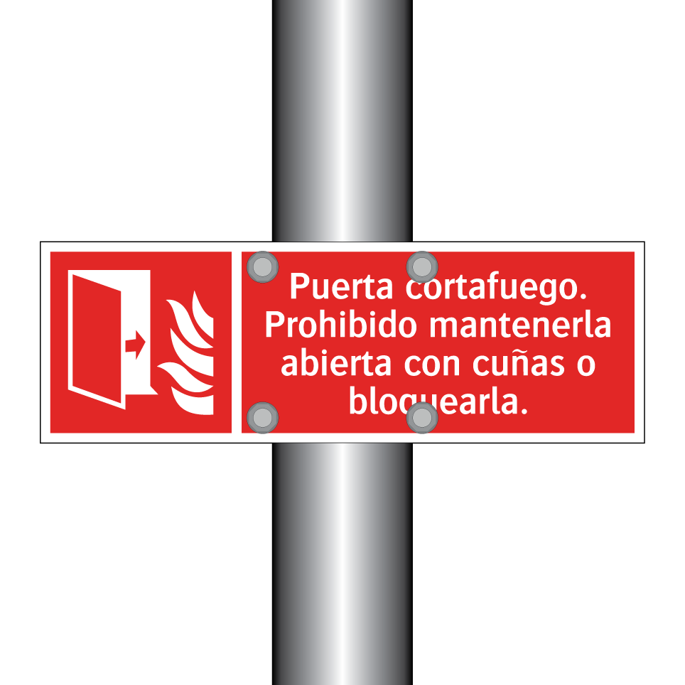 Puerta cortafuego. Prohibido mantenerla abierta con cuñas o bloquearla.