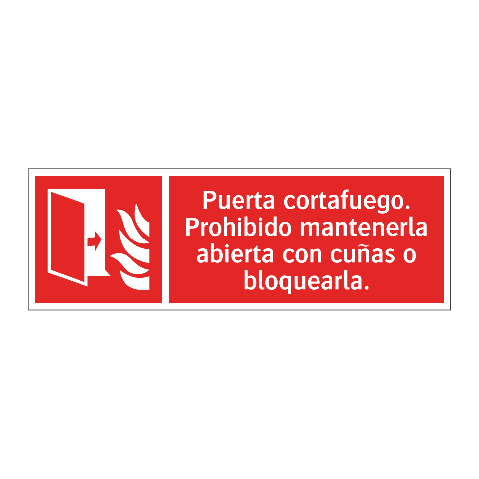 Puerta cortafuego. Prohibido mantenerla abierta con cuñas o bloquearla.
