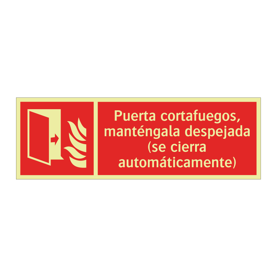 Puerta cortafuegos, manténgala despejada (se cierra automáticamente)