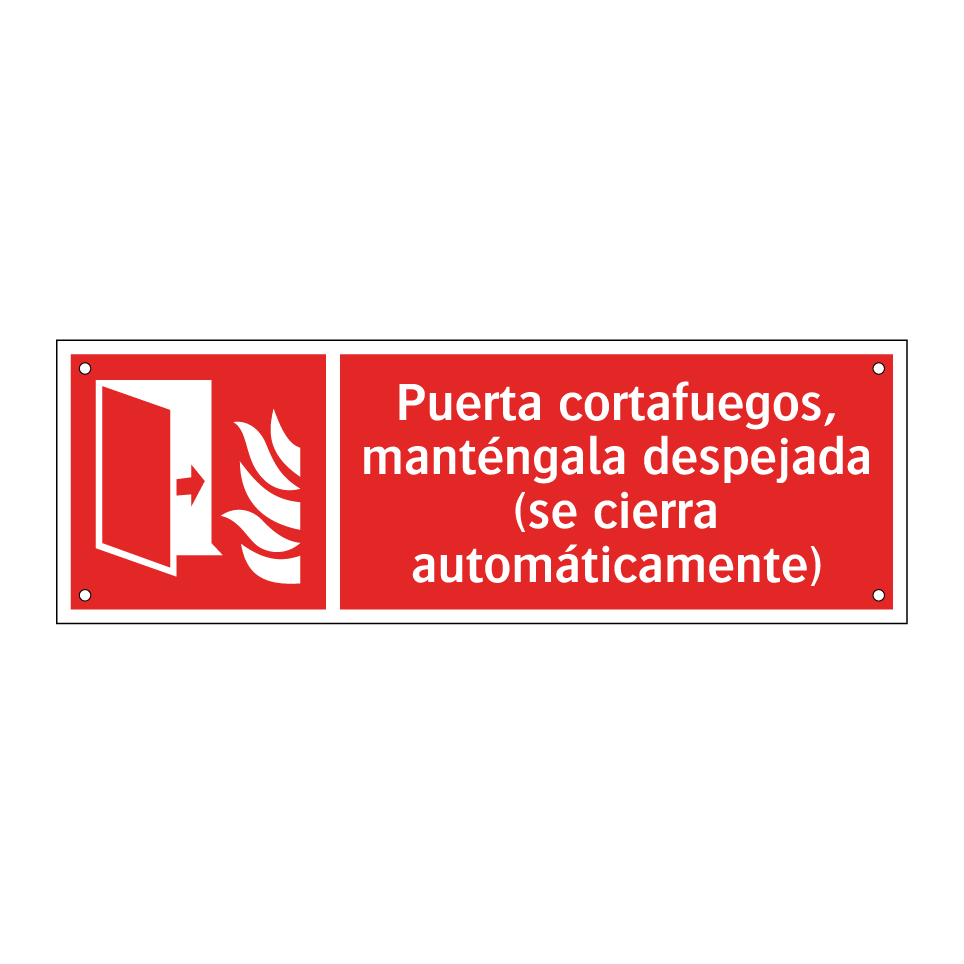 Puerta cortafuegos, manténgala despejada (se cierra automáticamente)