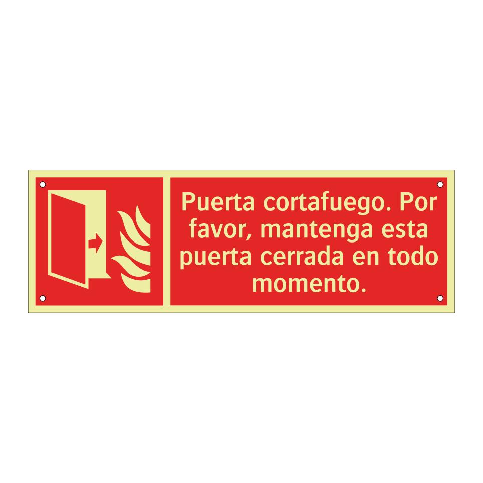Puerta cortafuego. Por favor, mantenga esta puerta cerrada en todo momento.