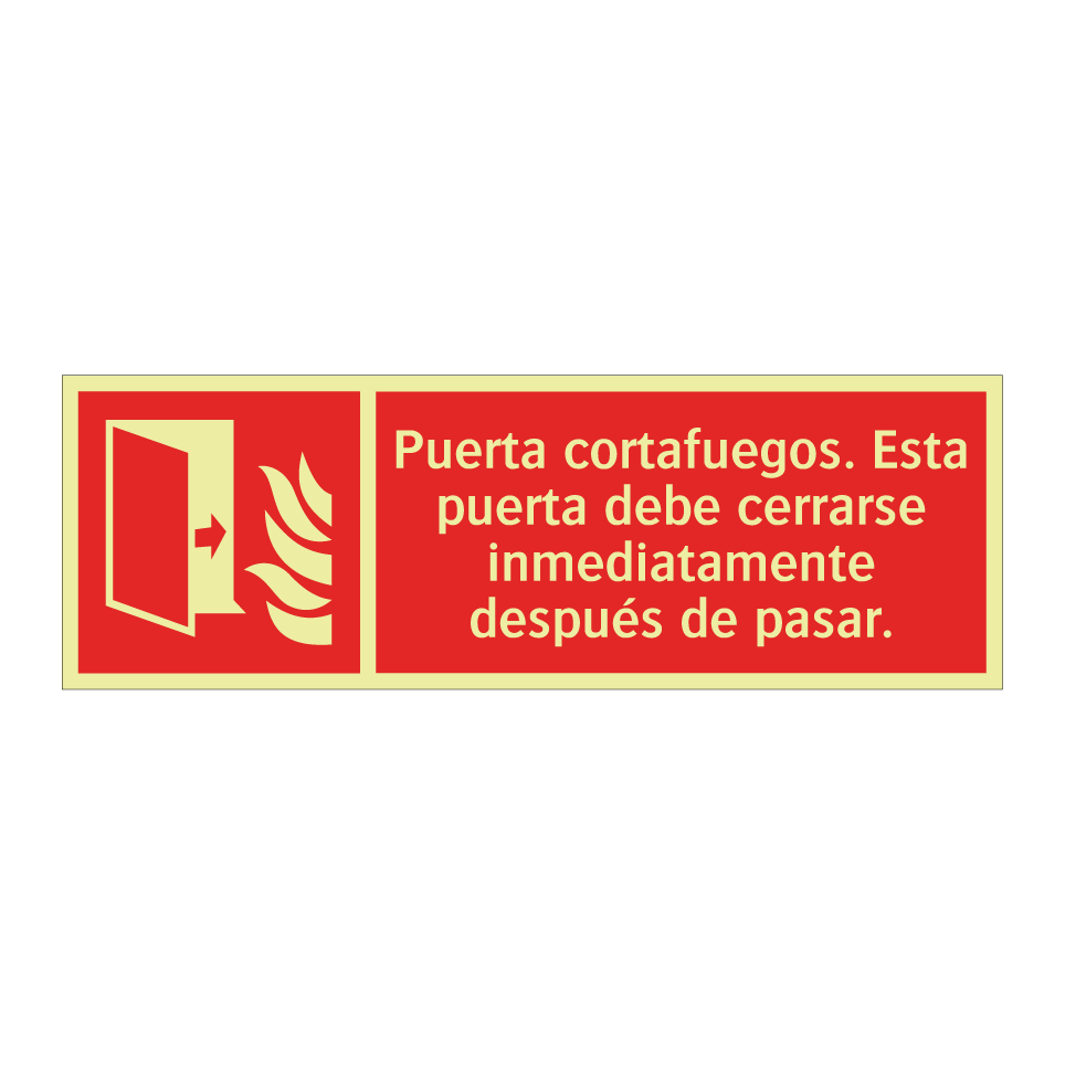 Puerta cortafuegos. Esta puerta debe cerrarse inmediatamente después de pasar.