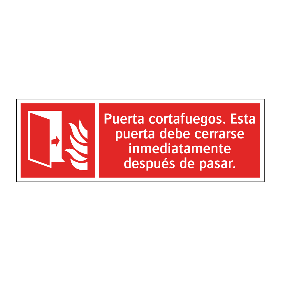 Puerta cortafuegos. Esta puerta debe cerrarse inmediatamente después de pasar.