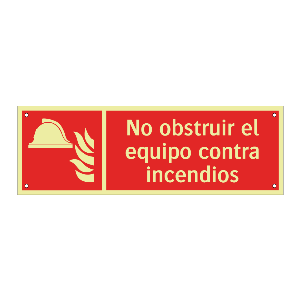 No obstruir el equipo contra incendios