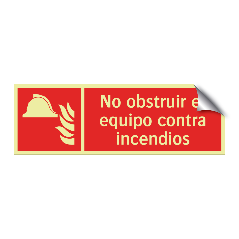 No obstruir el equipo contra incendios