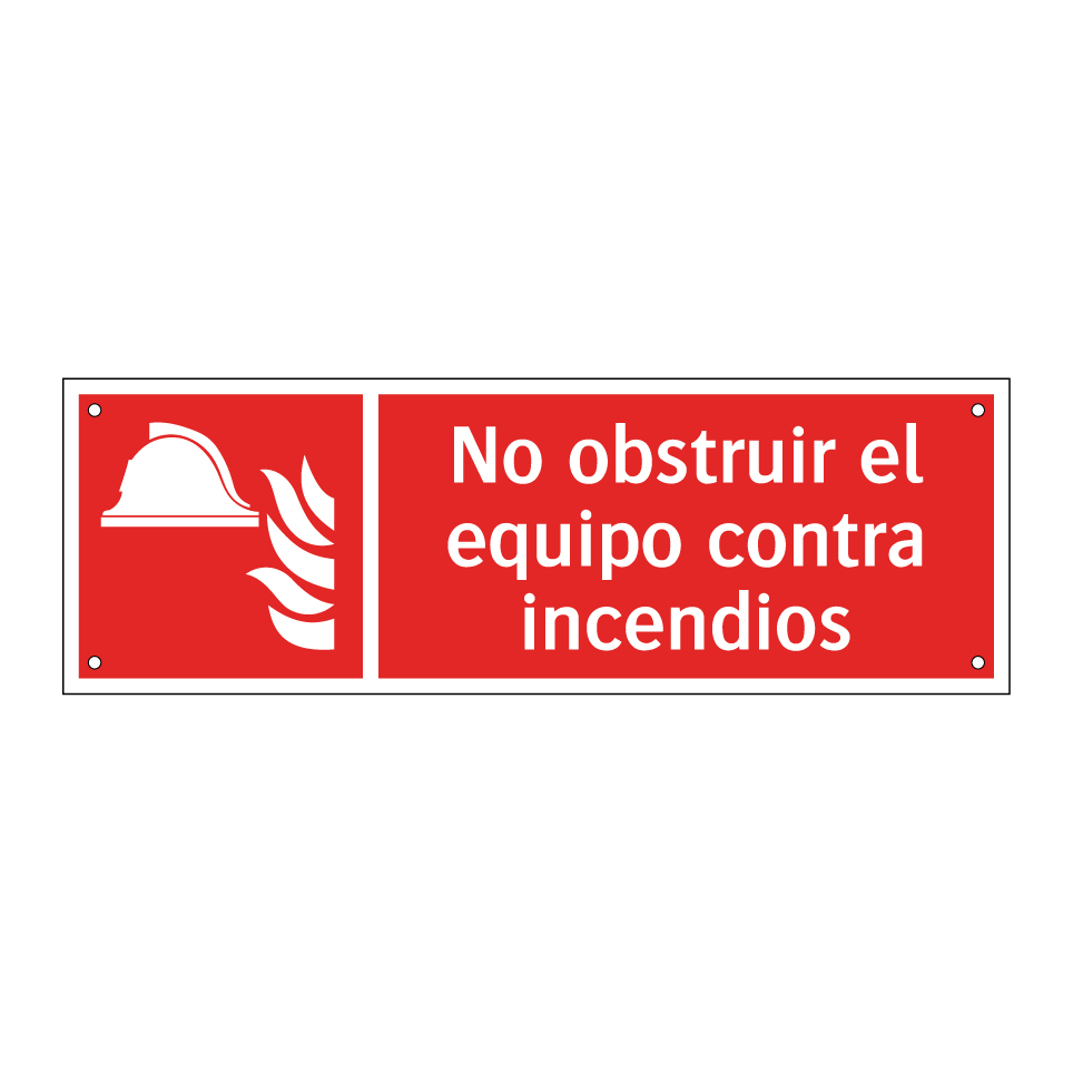 No obstruir el equipo contra incendios