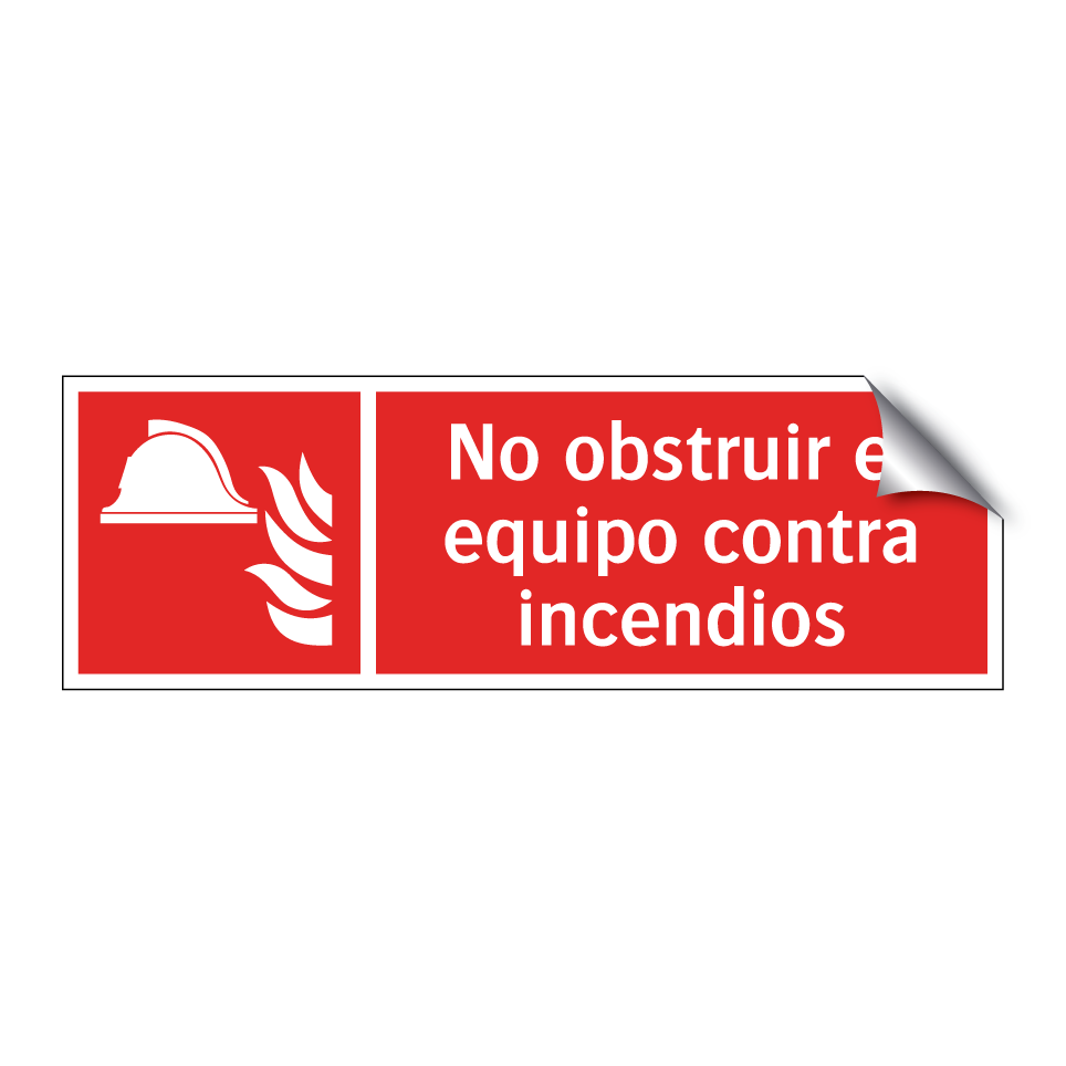 No obstruir el equipo contra incendios