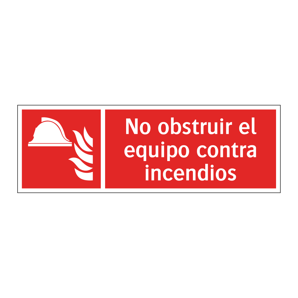 No obstruir el equipo contra incendios