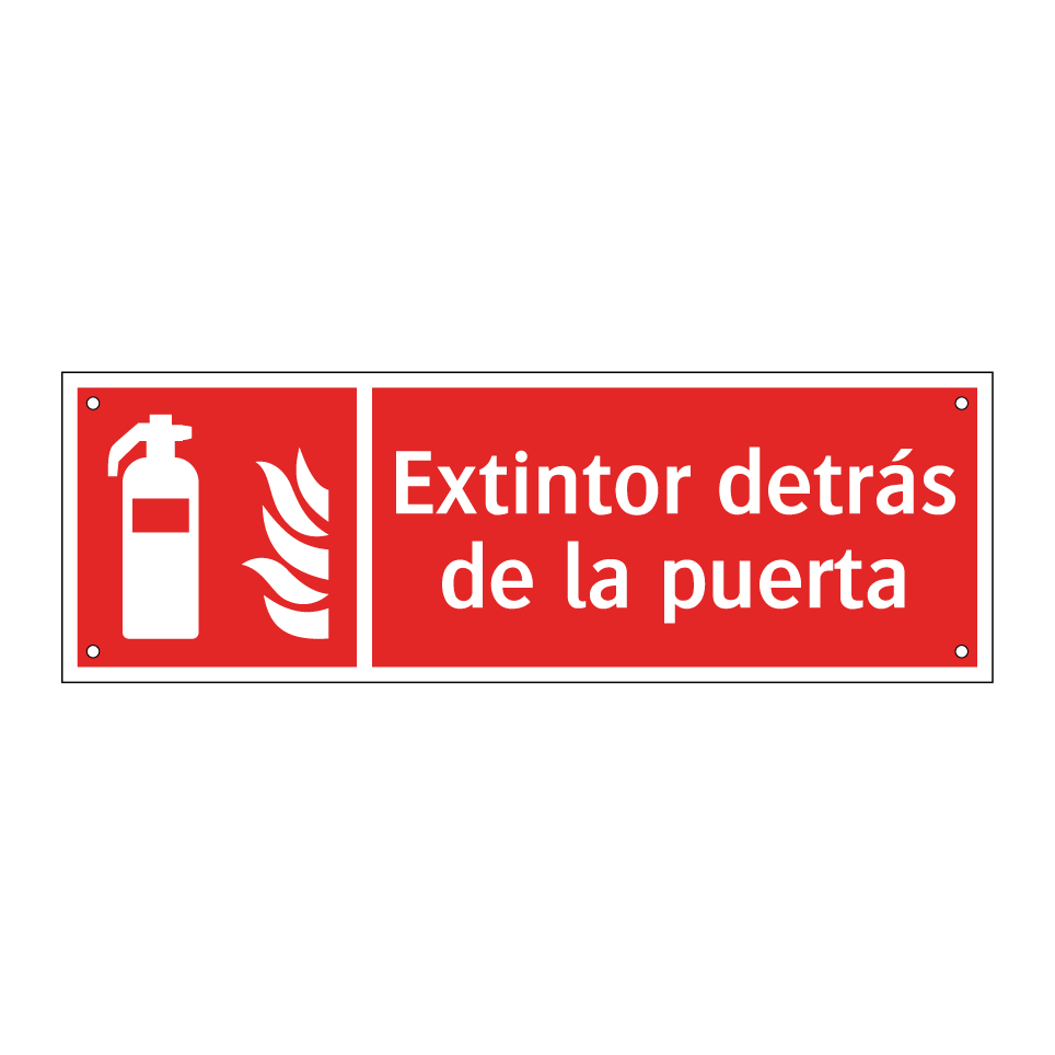 Extintor detrás de la puerta