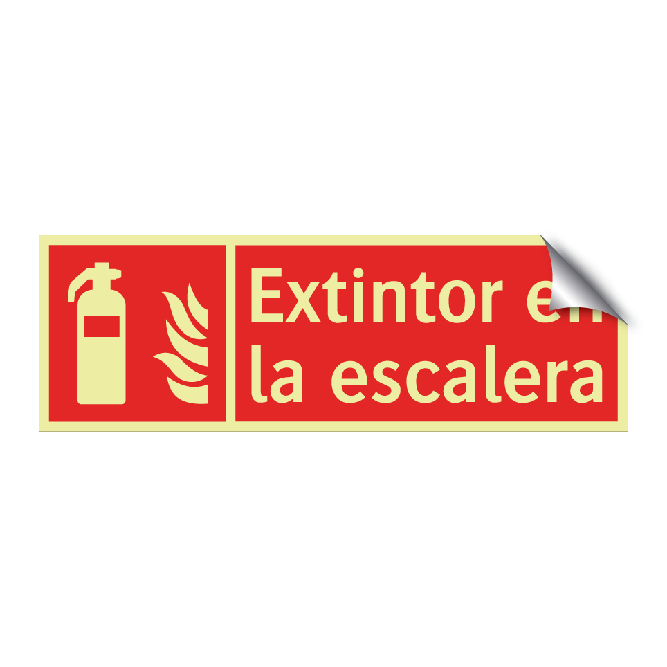 Extintor en la escalera