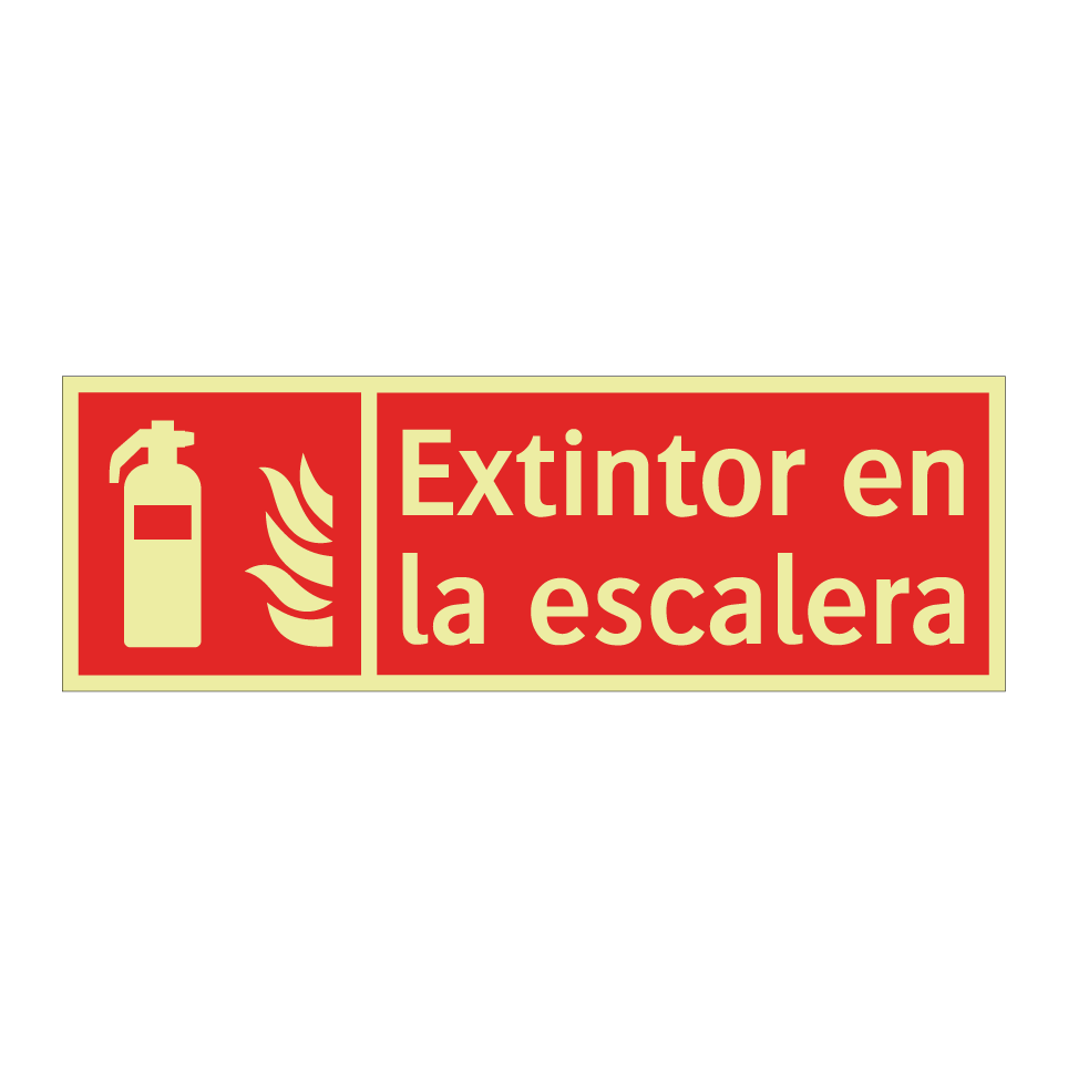 Extintor en la escalera
