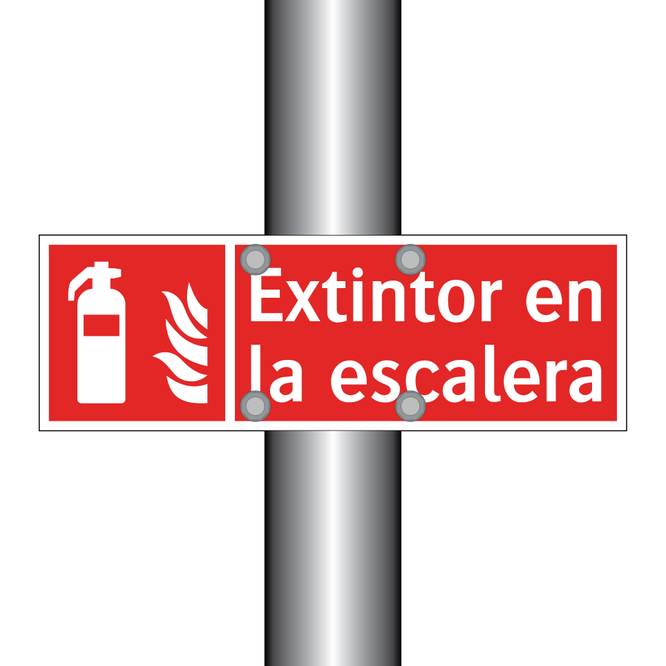 Extintor en la escalera