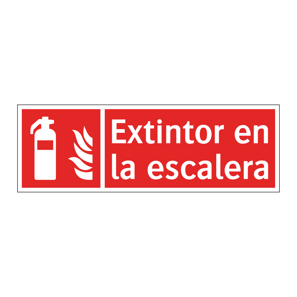 Extintor en la escalera