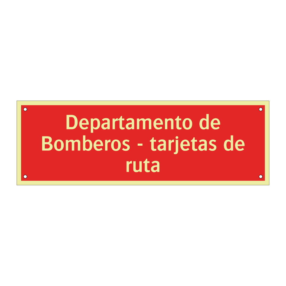 Departamento de Bomberos - tarjetas de ruta