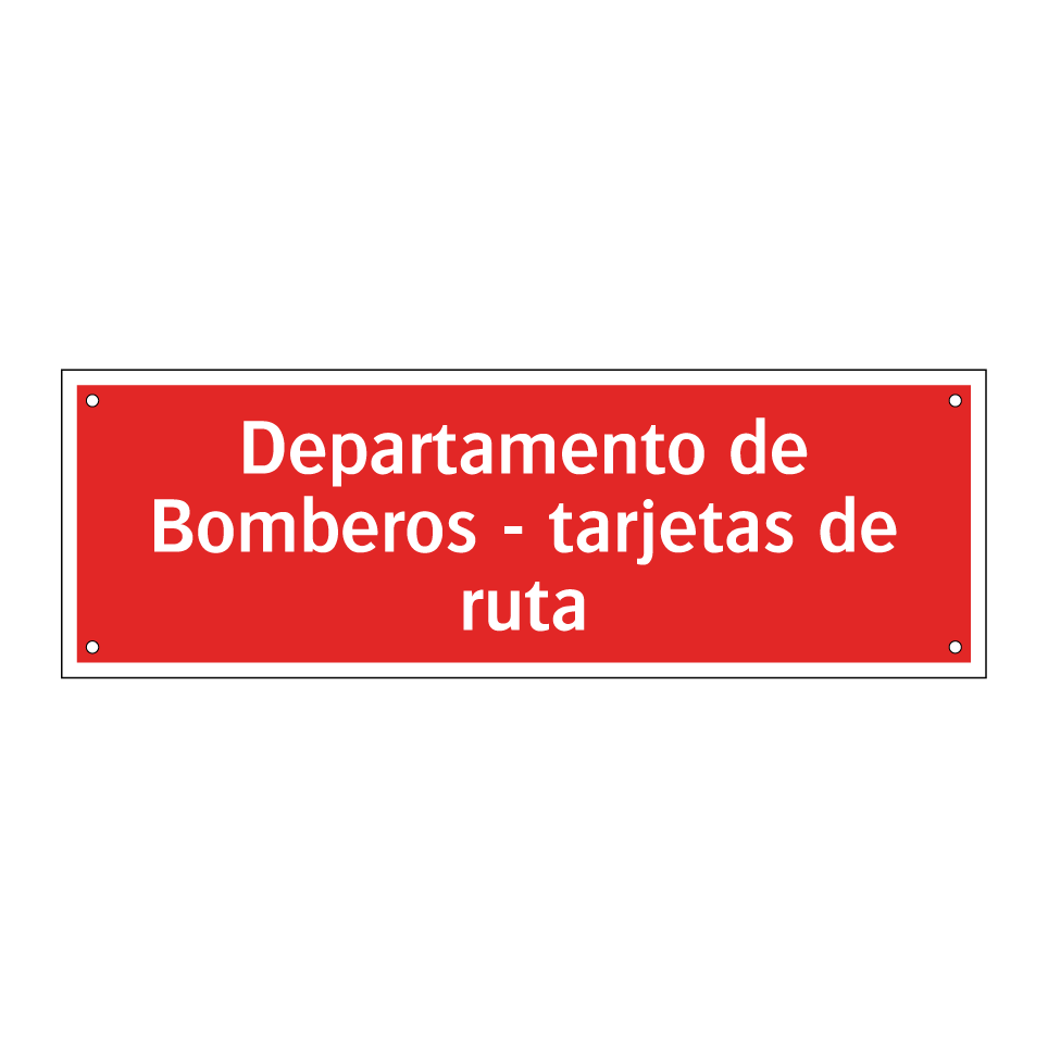 Departamento de Bomberos - tarjetas de ruta