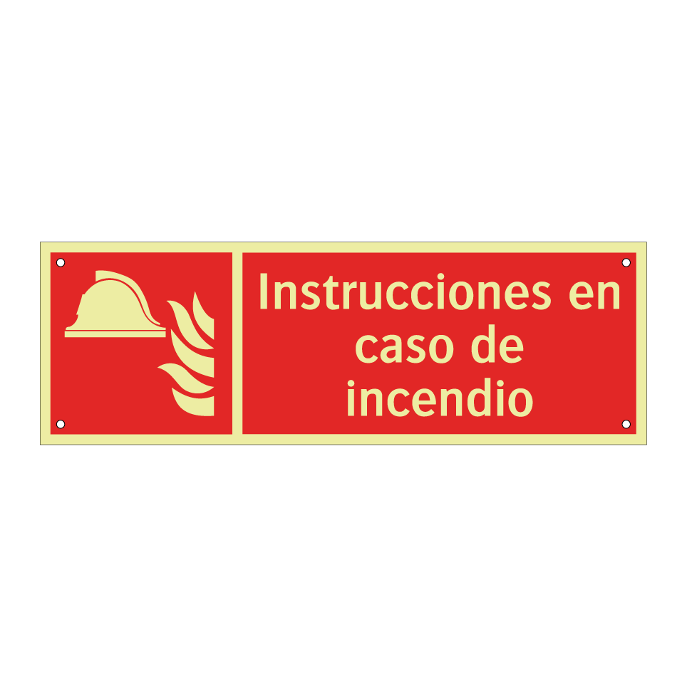Instrucciones en caso de incendio