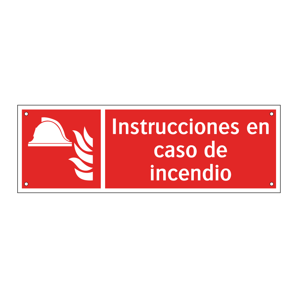 Instrucciones en caso de incendio