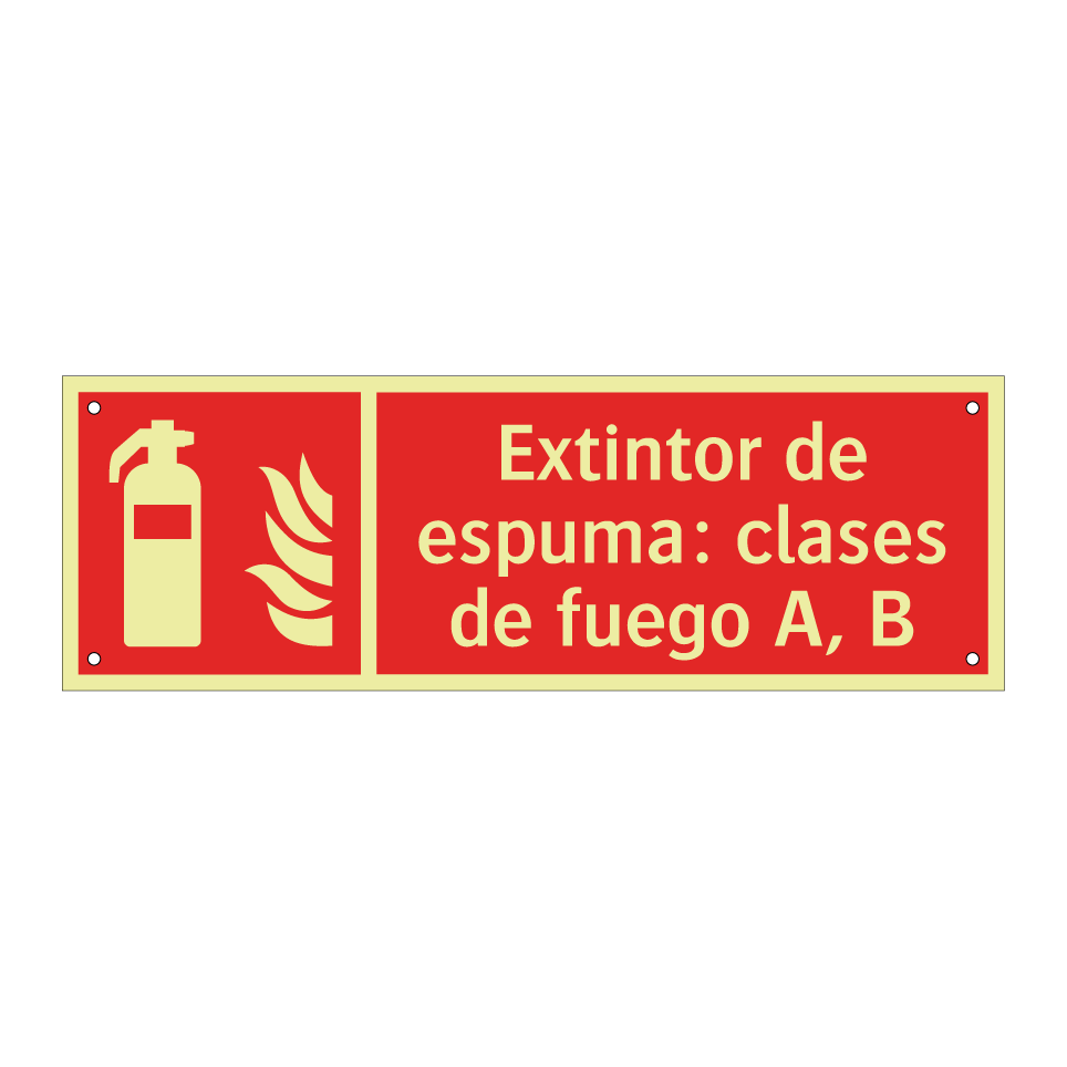 Extintor de espuma: clases de fuego A, B
