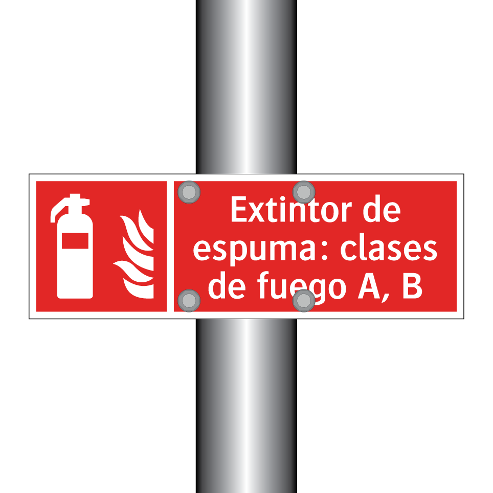 Extintor de espuma: clases de fuego A, B