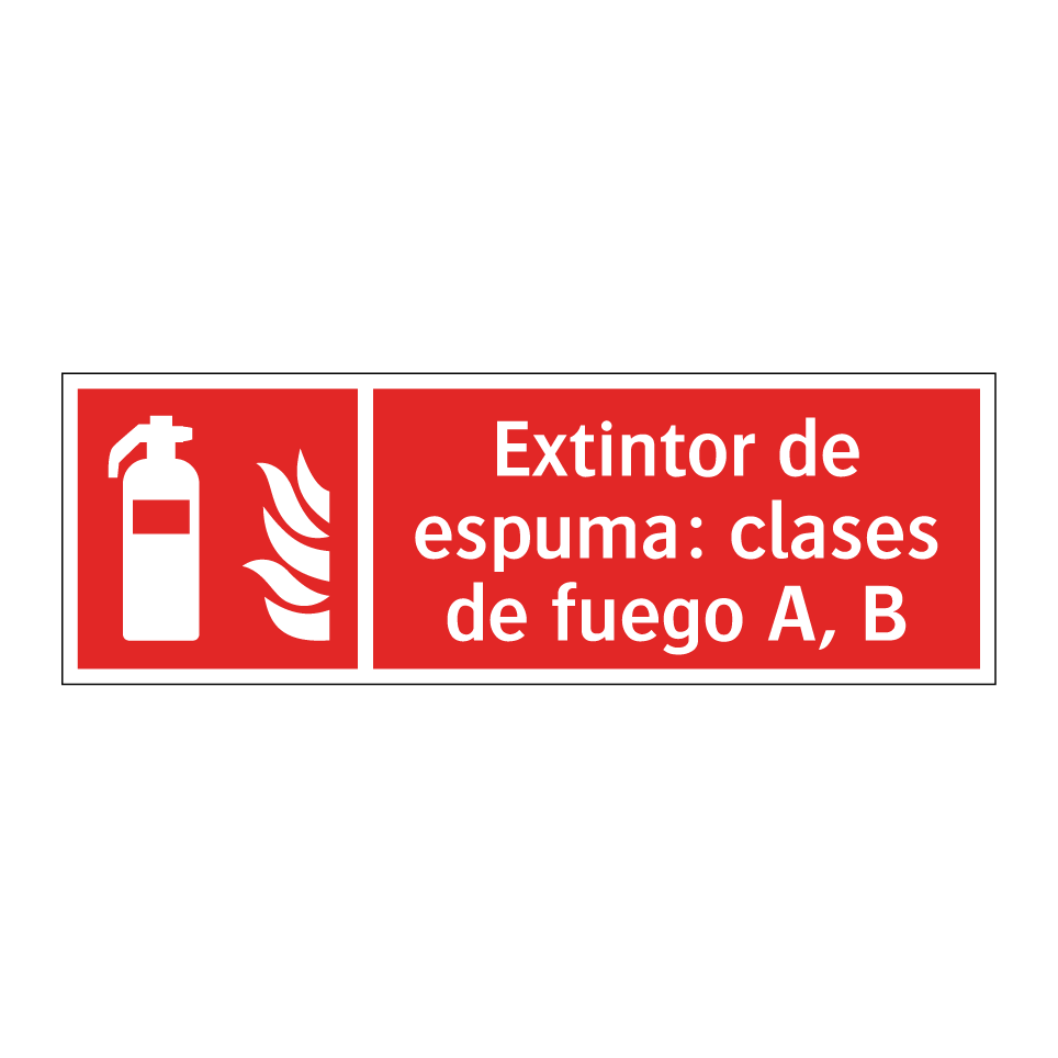 Extintor de espuma: clases de fuego A, B